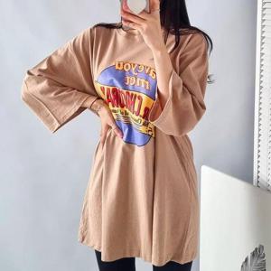 빅사이즈 506 피넛초코박시핏티셔츠 DNSU801