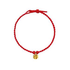 [한국금다이아몬드] 순금 팔찌 레드 매듭 팔찌 통통 행운 클로버