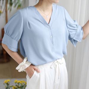 나야홍 / 아이우먼 겹소매셔링퍼프블라우스 SMU852M507 빅사이