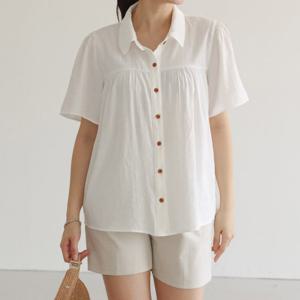 나야홍 / 아이우먼 사색심플볼륨블라우스 WBU854M507 빅사이즈