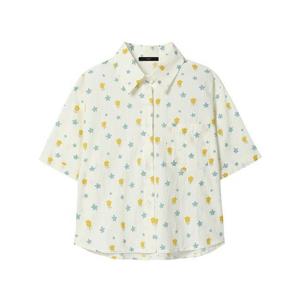 [르샵]플라워 패턴 크롭 반팔 셔츠 (DP3BA028A)