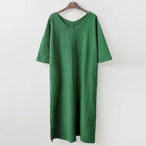 나야홍 / 아이우먼 데일리코튼롱원피스 EM5320M507 빅사이즈