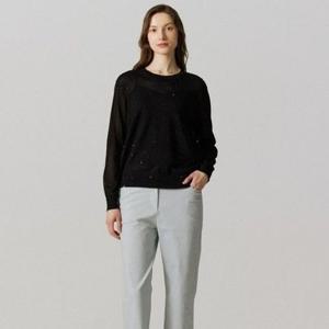 [요하넥스]스팽글 라운드 니트 탑(Z5B5N103)