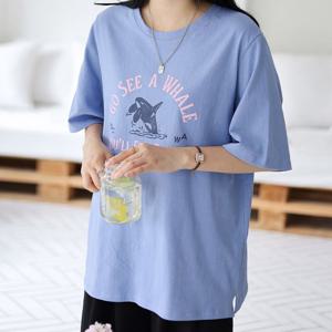 나야홍 / 아이우먼 웨일프린팅반팔티셔츠 SMU695M507 빅사이즈