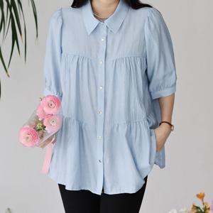 나야홍 / 아이우먼 럭셔리프릴카라블라우스 SMU402M507 빅사이