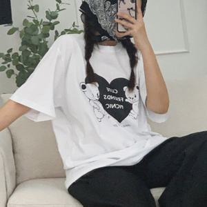 나야홍 / 아이우먼 피크닉베어박시티셔츠 GBU879M507 빅사이즈