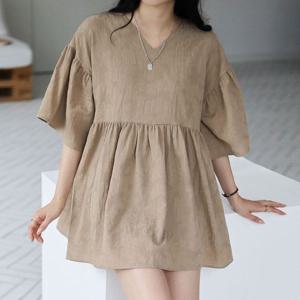 나야홍 / 아이우먼 풍기와플반팔원피스 BNU902M507 빅사이즈