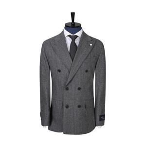 [지이크]헤링본 피크드 더블 수트 자켓 그레이 (PHJAX2125)