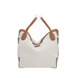 TODS 로고 패치 캔버스 레더 토트백 1791810