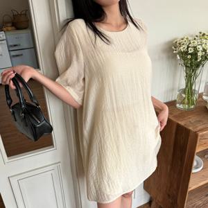 나야홍 / 아이우먼 러블리본퍼프블라우스 LTU911M507 빅사이즈