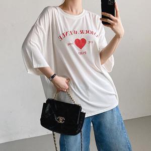 빅사이즈 507 에비뉴하트반팔티셔츠 DRAU930