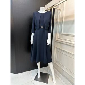 [린]자켓 레이어드 벨티드 원피스(LGOPPI8100/다크네이비)_DG