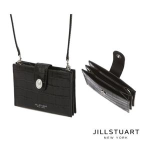 [질스튜어트] 블랙 크로커 엠보 가죽 아코디언 카드지갑 JAWA5F803BK