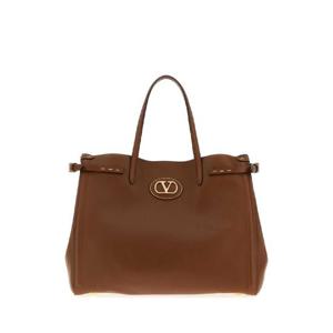 VALENTINO GARAVANI Brown leather medium Antibes shopping bag 7W2B0R19CVC N58