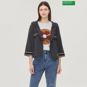 베네통 단추 후드 니트 가디건 BAKC06441