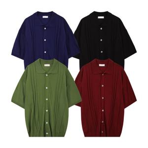 남자 여름 니들 스프링 반팔 가디건 DS-CAH-Q192-딥퍼플