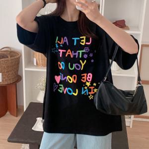 나야홍 / 아이우먼 비돈네온잉크티셔츠 LIU970M507 빅사이즈