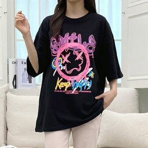 나야홍 / 아이우먼 네온낙서포인트티셔츠 LIU964M507 빅사이즈