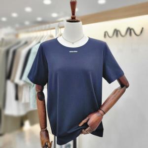 [비지트인뉴욕]넥 배색 모달 라운드넥 반팔티셔츠  VB5ST74 v_US