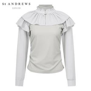 [세인트앤드류스] 여성 프릴 볼레로 & 별 심볼 셔링 슬리브리스 821E3TR108_GY