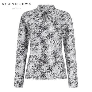 [세인트앤드류스] 여성 플라워 패턴 타이넥 티셔츠 821E3TR183_GY