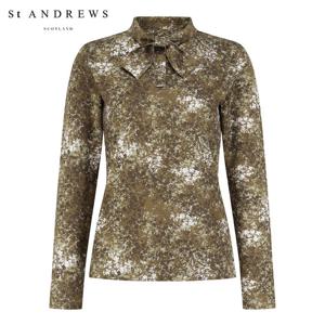 [세인트앤드류스] 여성 플라워 패턴 타이넥 티셔츠 821E3TR183_BR