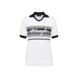 [와이드앵글]여성 CO 간절기 보더 변형에리 스웨터 Off White WWU25K51W3