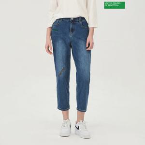 베네통 레터링 자수 배기 데님 팬츠 BADPA3541