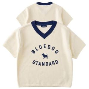 [블루독8-키즈] 크림 BI반팔브이넥니트 5부 티셔츠 간절기 세돌선물 초등학생 25A2530201