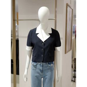 [에꼴드파리][에꼴드파리] 배색 반팔 크롭 재킷 36ZRB36WJCM36Z