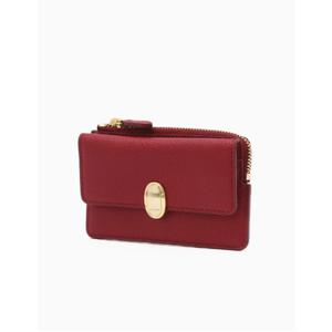 [질스튜어트ACC] JAWA5F133R2 [TATE] 레드 가죽 오발 장식 지퍼 카드지갑