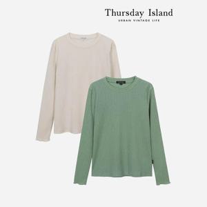 [Thursday Island] 소매턱 기본 레이어드 티셔츠(T236MTS531W)