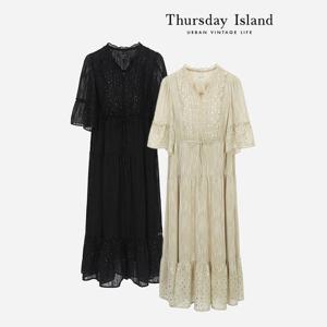 [Thursday Island] 패턴 블록 롱 원피스(T236MOP535W)