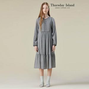 [Thursday Island] 핀턱 스퀘어 배색 패턴 원피스(T236MOP166W)