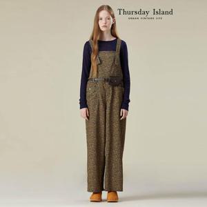 [Thursday Island] 플라워 패턴 잔골 코듀로이 오버롤(T236MPT131W)