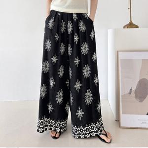 샵앤) 여성 휴양지 쿨링 에스닉 와이드 팬츠 NYS-WPT-4786-아이보리