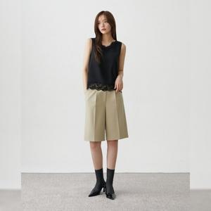 플라스틱아일랜드  레이스배색 나시 블라우스 (PR3WB865)