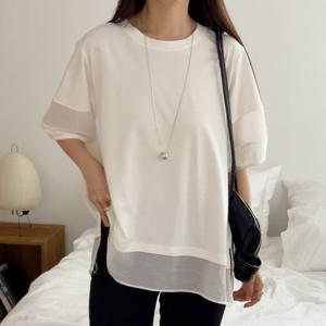 나야홍 / 아이우먼 무드사각시스루티셔츠 SMV031M507 빅사이즈