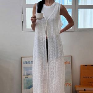 나야홍 / 아이우먼 에스닉크로셰맥시조끼 YPV040M508 빅사이즈