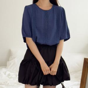 나야홍 / 아이우먼 세줄레이스주름블라우스 SMV033M507 빅사이