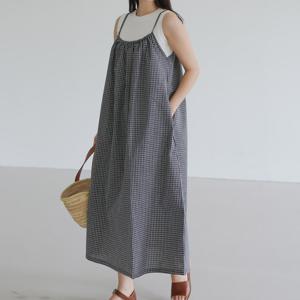 나야홍 / 아이우먼 자연감성잔체크원피스 LYV020M507 빅사이즈