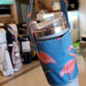 캔버스 패브릭 드링크백 텀블러파우치 블루