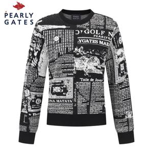 [파리게이츠] 여성 스마일 뉴스페이퍼 자카드 긴팔 니트