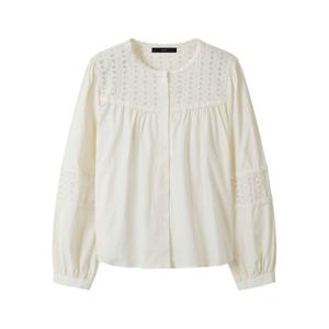 [르샵]펀칭 레이스 포인트 긴팔 블라우스 (DP3BA044A)