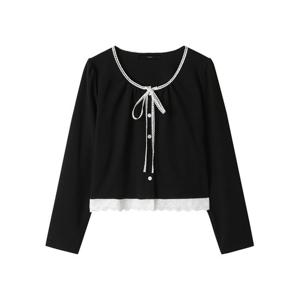 [르샵]레이스 펀칭 리본 블라우스 (DP3BA031A)