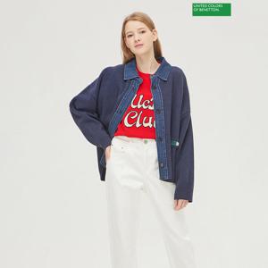 베네통 데님 카라 니트 가디건 BAKCB3561