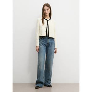 [시스티나]배색 라운드 긴팔 트위드 자켓 -AWWJKP11130