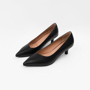 [신난다슈]여성 구두 펌프스 힐 5cm 여자 스틸레토 힐 소가죽 발편한 쿠션 BS25099 블랙