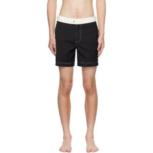 25 FW 톰포드 남성 블랙 나일론 콘트라스트 스윔 쇼츠 252076M208000