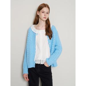 [르샵]라운드넥 웨이브 버튼 긴팔 가디건 (DP3CK010A)